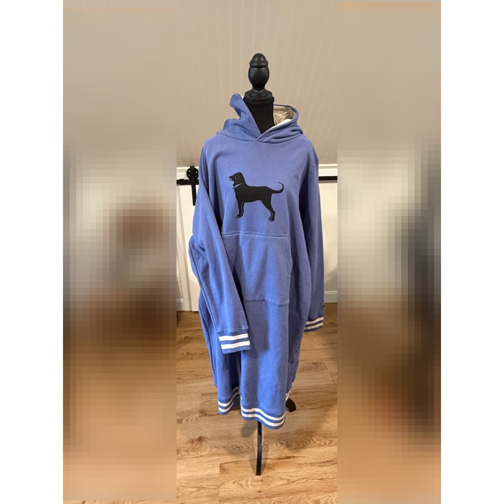 The Black Dog Ladies Camp Hoodie Dress Denim Blue Oatmeal L/XL Martha's Vineyard